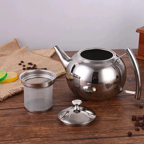 Théière inox épais avec filtre infuseur 1 2l - vue 3 sur 7