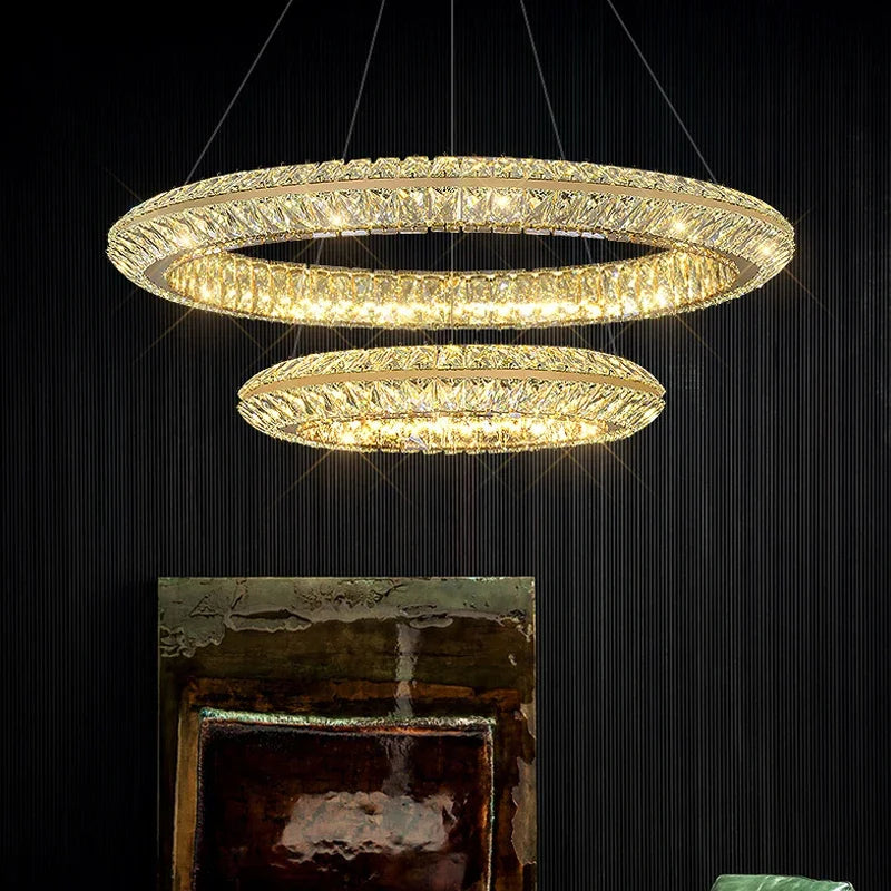 lustre de luxe en cristal led pour hôtel et bar - vue 6 sur 16