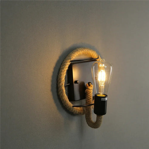 applique murale rétro en corde de chanvre pour intérieur - vue 2 sur 10