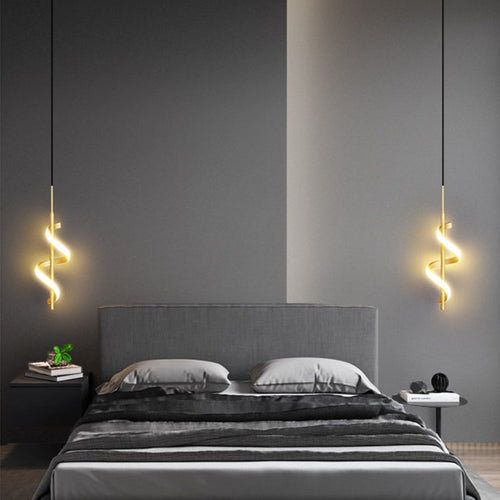 Suspension design LED métallique ondulé Polino - vue 3 sur 7