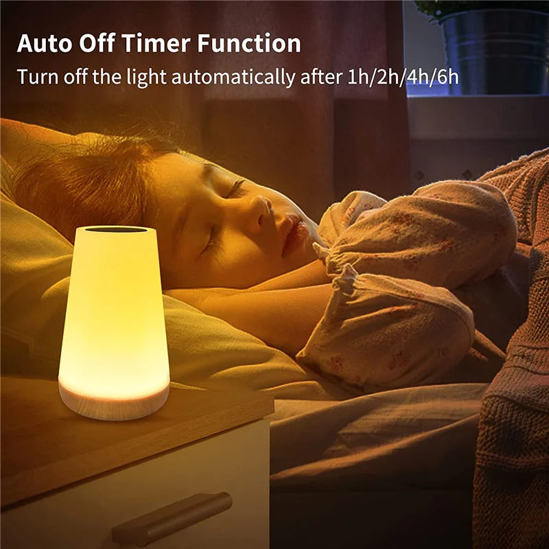 13 Color Changing Night Light RGB Remote Control Touch Dimmable Lamp Portable Table Bedside Lamps USB Rechargeable Night Lamp - vue 5 sur 7