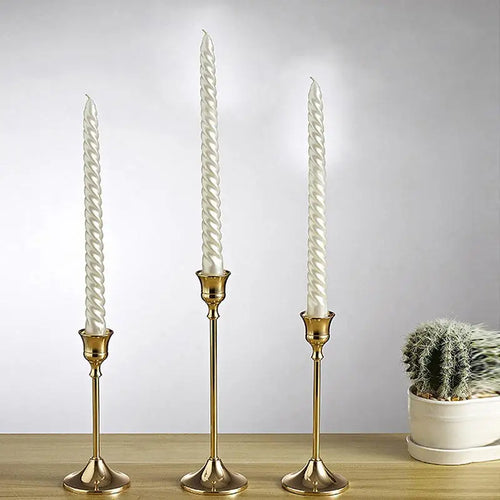 kit de bougeoirs en laiton doré pour décorations festives - vue 4 sur 26