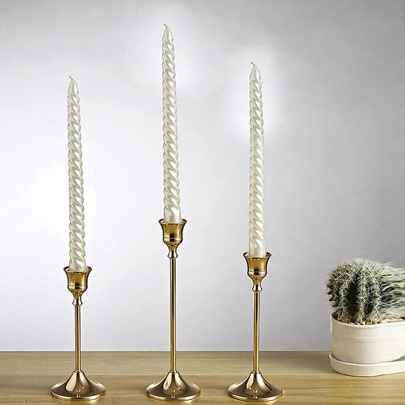 kit de bougeoirs en laiton doré pour décorations festives - vue 4 sur 26