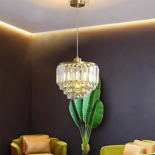 lustre en cristal de cuivre design pour décoration moderne - vue 5 sur 7