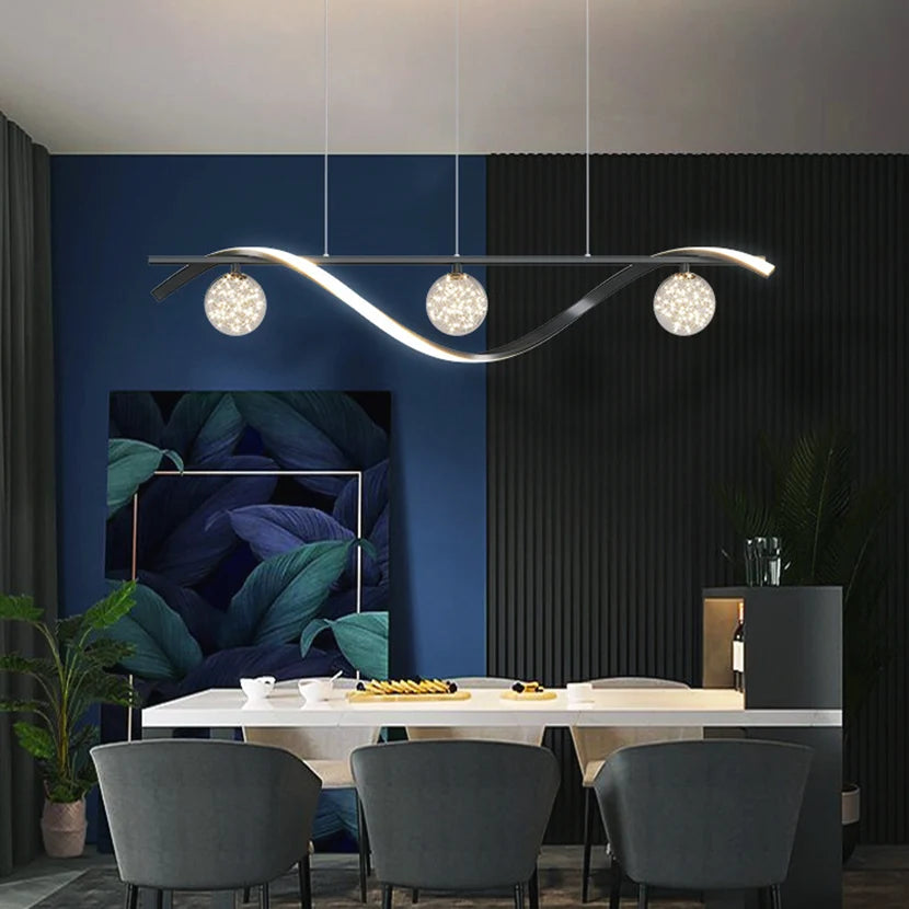 lustre sandyha led étoiles en boule de verre clair suspendue - vue 2 sur 8