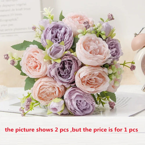 pivoines artificielles en soie pour décoration élégante et raffinée - vue 12 sur 15