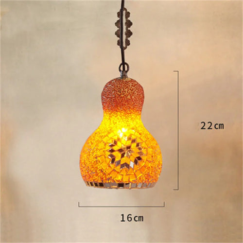 lustre en mosaïque turque fait main style art déco romantique en verre coloré - vue 14 sur 16