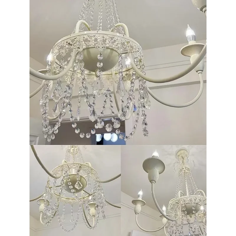 lustre en cristal style français pour chambre de princesse - vue 5 sur 11