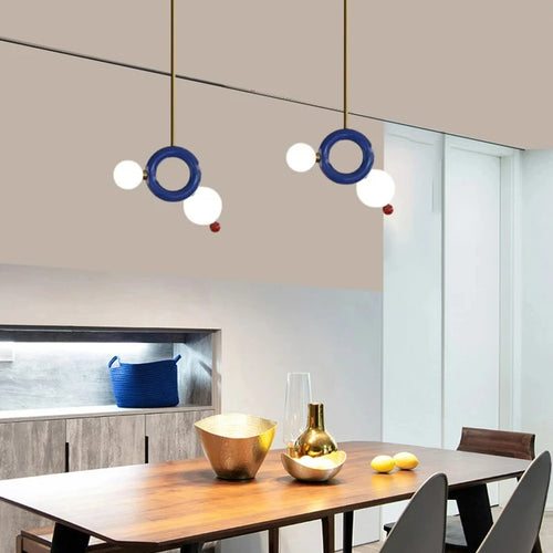 suspension anneau métallique art déco pour - vue 2 sur 7