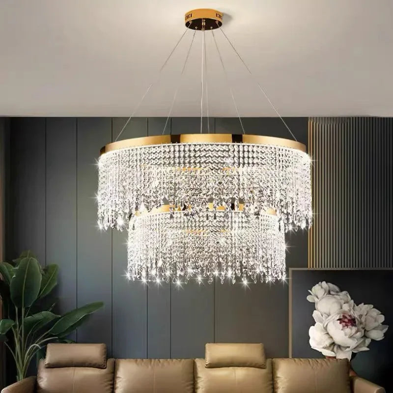lustre moderne en cristal pour décoration intérieure élégante - vue 4 sur 14
