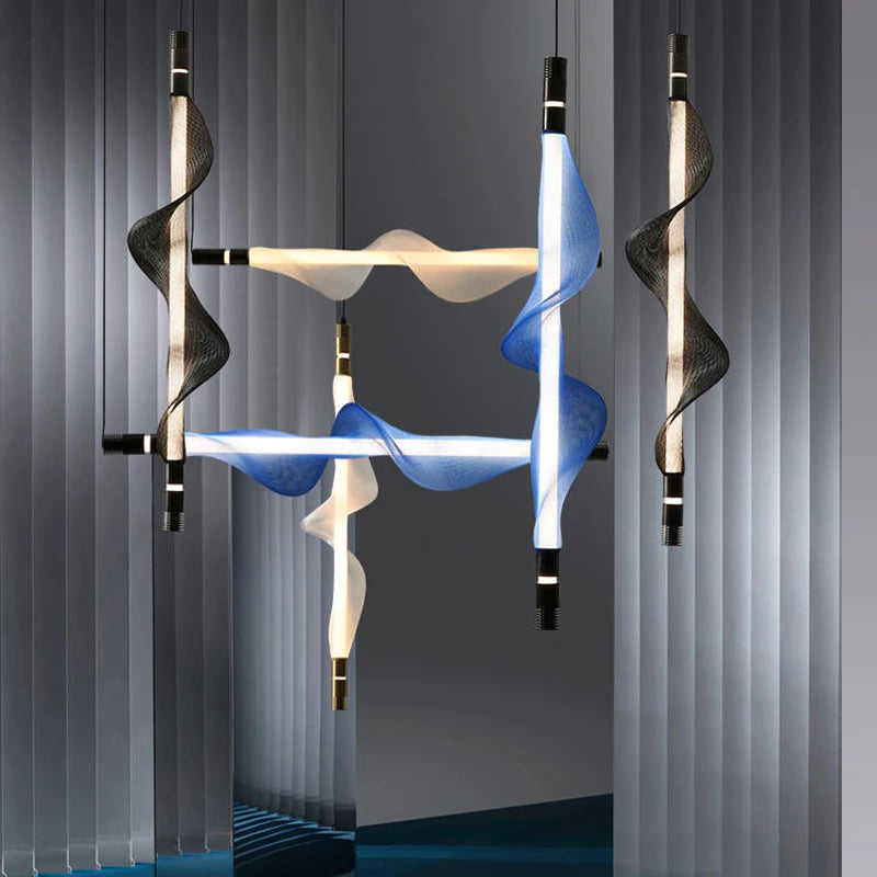 lustre design led acrylique tendance éclairage moderne 2024 - vue 5 sur 18