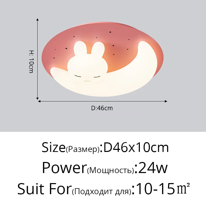plafonnier led design nordique en forme de lapin luminaire décoratif d'intérieur - vue 14 sur 18