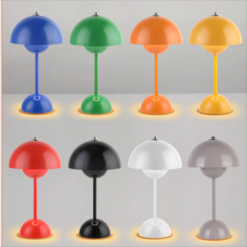 Lampe de table led nordique interrupteur tactile supérieur lampe de table de chargement USB lampe de champignon de bourgeon de fleur lampe de table décorative de table de chevet - vue 2 sur 14