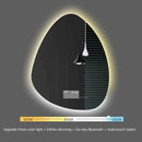 miroir vertical irrégulier avec lumière led et haut-parleur bluetooth