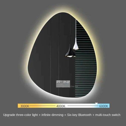 miroir vertical irrégulier avec lumière led et haut-parleur bluetooth - vue 14 sur 15