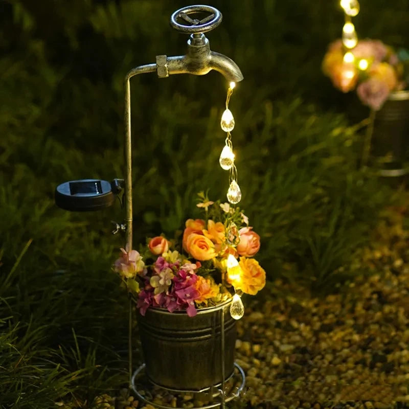 lampes solaires pour robinet d'arrosage décoration jardin extérieur - vue 2 sur 10