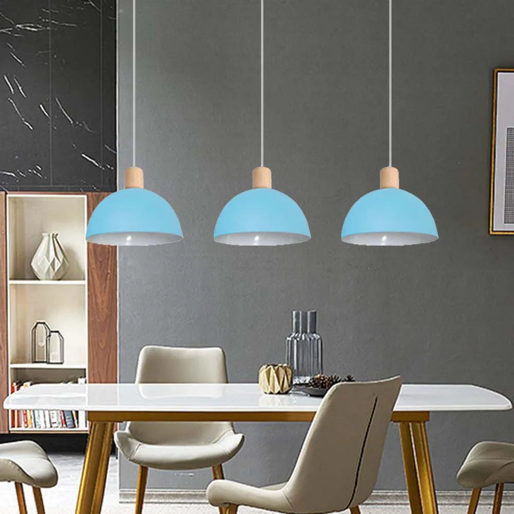 lustre nordique led en bois pour décoration maison - vue 6 sur 13