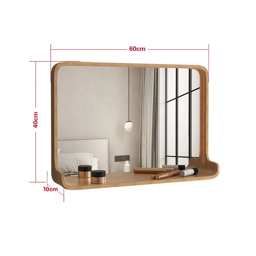 miroir en bois massif avec éclairage led et fixation murale - vue 13 sur 29