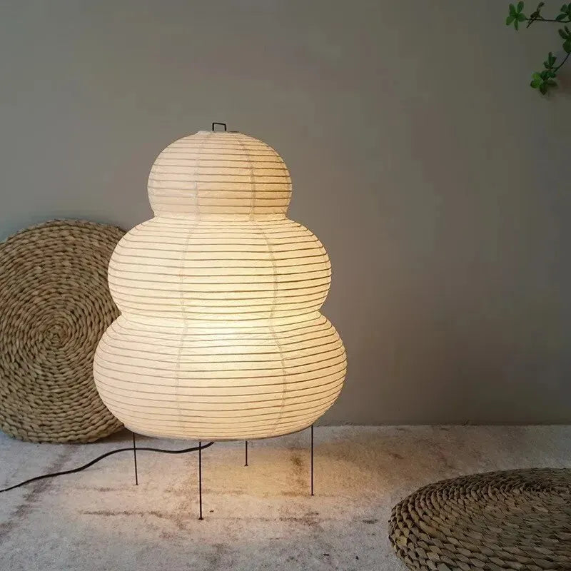 Japanese-style LED Rice Paper Table Lamp, Noguchi Three-tone Light Eye Protection Japanese Lamp, Living Room, Hotel Bedroom, Bed - vue 1 sur 7