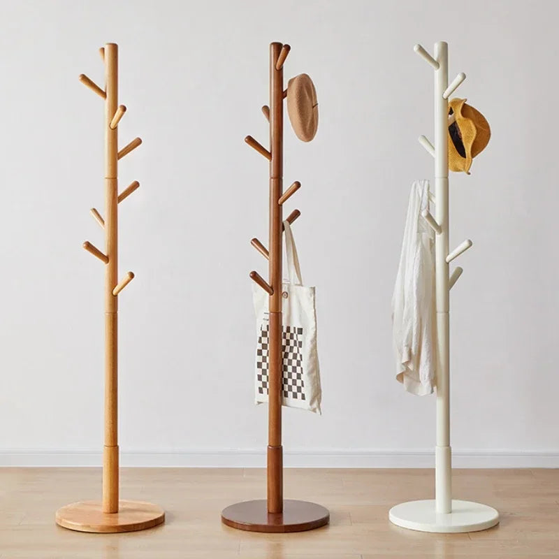 cintre en bois massif porte-manteau stable et étagère à sac - vue 2 sur 18