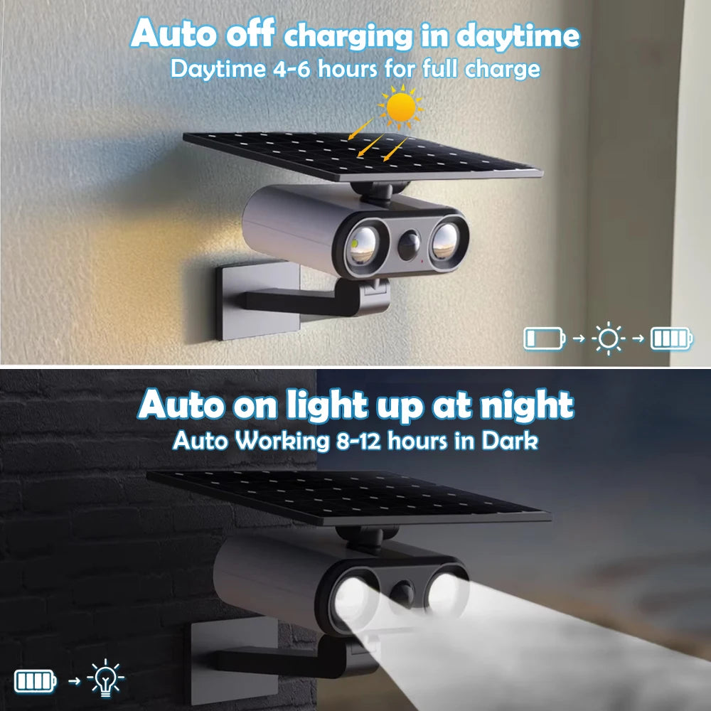 lampes solaires d'extérieur avec détecteur de mouvement et fausse caméra - vue 6 sur 7