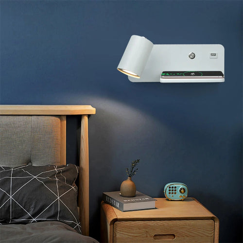 applique murale led moderne avec usb et chargement sans fil - vue 10 sur 10