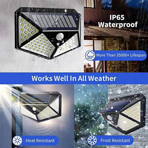 led lumière solaire extérieure étanche avec capteur de mouvement 3 modes - vue 8 sur 8