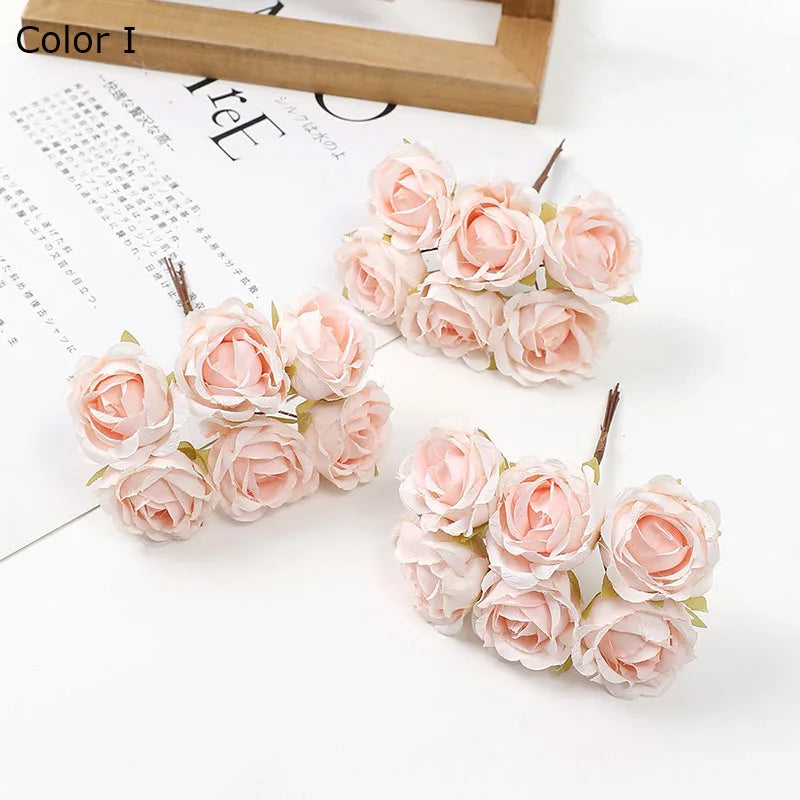 mini bouquet de roses artificielles pour décoration florale - vue 10 sur 15