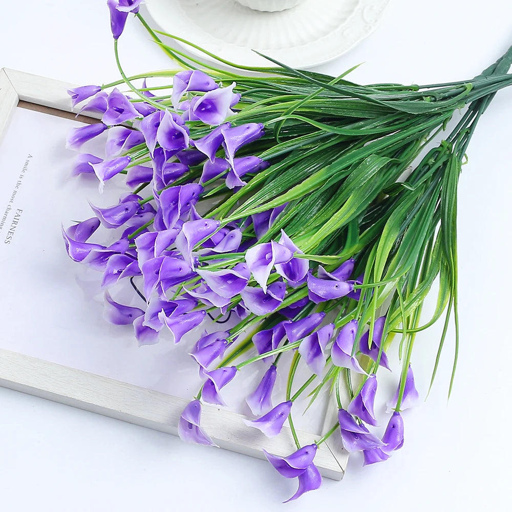 bouquet de lys calla artificiels pour décoration intérieure et extérieure - vue 11 sur 12