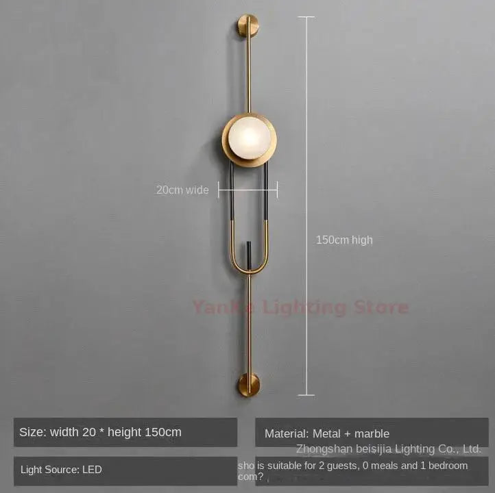 Nordic light luxury strip bubble glass wall lamp designer decorates bedroom bedside lamp, living room background wall wall lamp - vue 7 sur 11