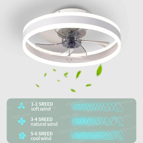 Plafond moderne à LEDs ventilateur lumières synchronisation ventilateur électrique chambre décor ventilateur lampes suspendues pour plafond moderne décoration de la maison - vue 7 sur 8