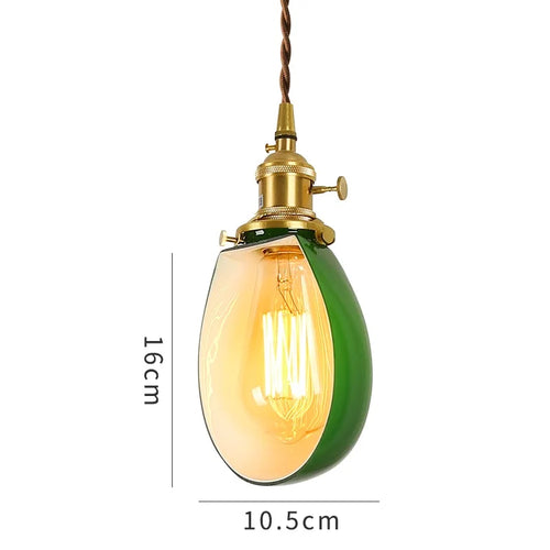 Suspension vintage style américain en cuivre bois et verre - vue 23 sur 30