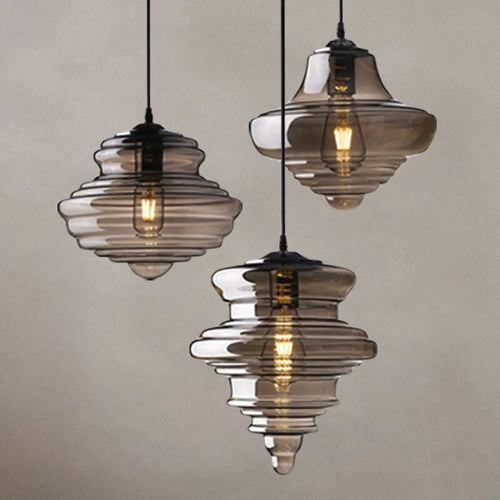 Suspension en verre de style industriel - vue 2 sur 16