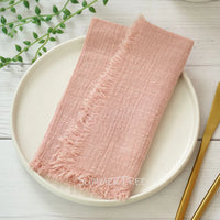 Serviette de table gaze coton lot 12 rustique