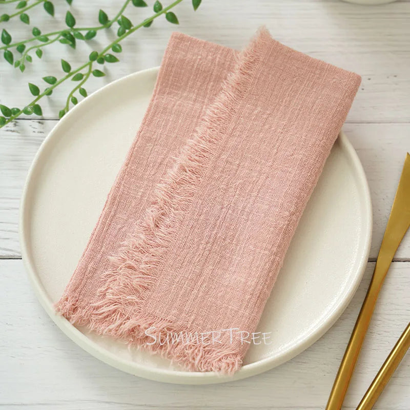 Serviette de table gaze coton lot 12 rustique