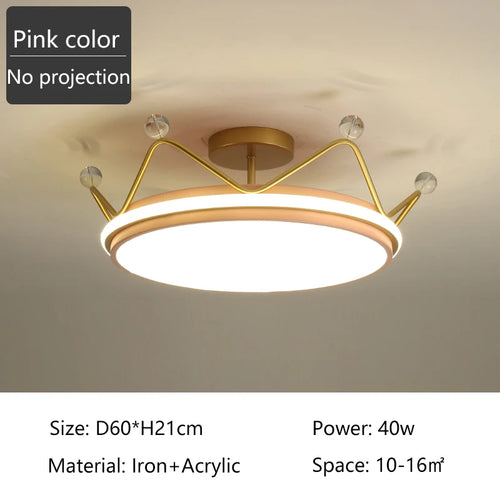 plafonnier led moderne couronne créative pour chambre d'enfant - vue 15 sur 16