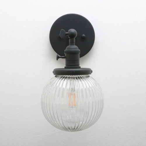 applique murale phansthy vintage industrielle avec abat-jour rond en verre - vue 10 sur 10