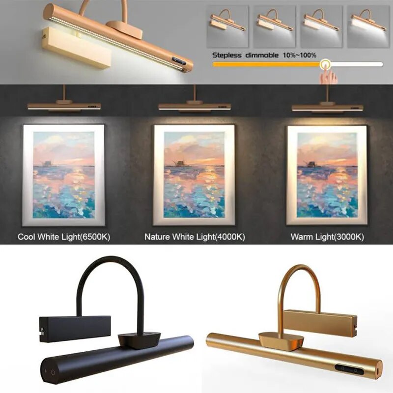 Applique murale Led USB au design moderne doré - vue 2 sur 11