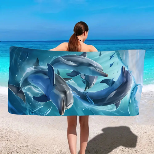 Serviette de plage motif animal séchage rapide microfibre - vue 4 sur 6