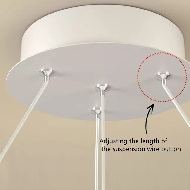 lustre circulaire en boule de fer avec luminaires led pour décoration - vue 5 sur 8