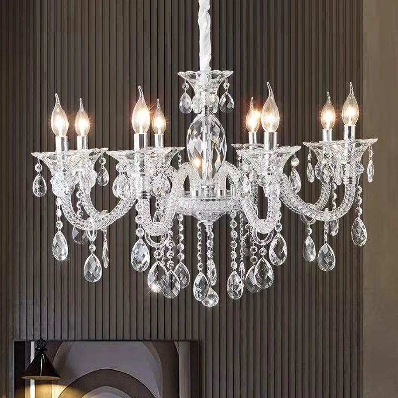 lustre moderne en verre cristal pour espace de luxe - vue 5 sur 13