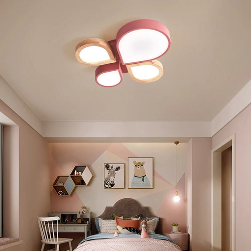 lustre nordique romantique en bois art créatif led moderne - vue 5 sur 8