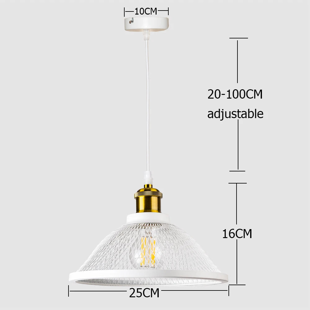 SANDYHA moderne créatif suspension rétro Style industriel grille lampes LED pour chambre chevet salle à manger décor lustres - vue 10 sur 10