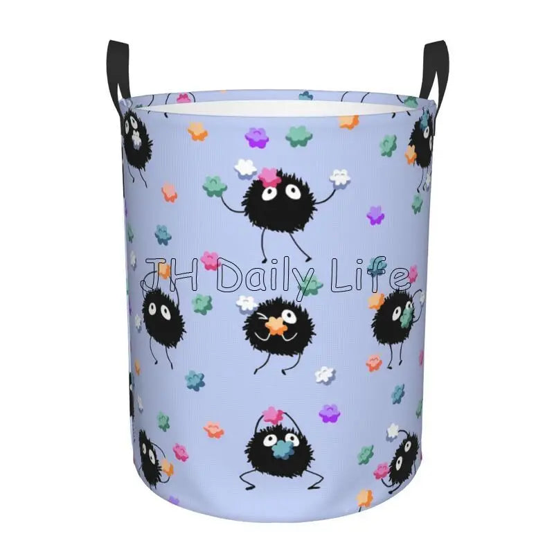 panier à linge pliable en tissu imperméable motif mignon pour vêtements et jouets - vue 12 sur 12