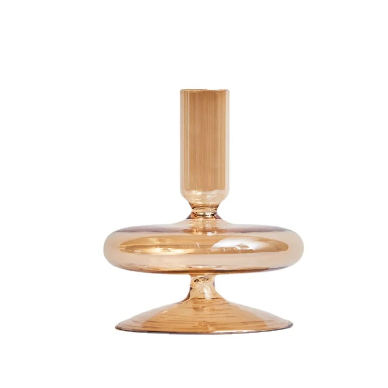 bougeoirs rétro coniques haut en verre pour décoration - vue 22 sur 32