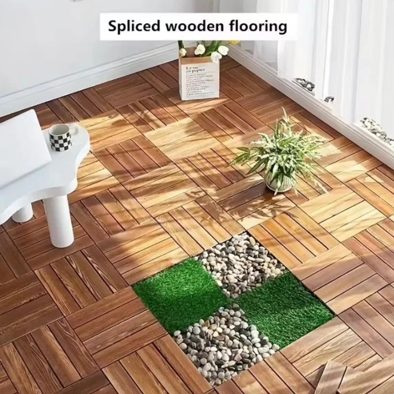 Parquet extérieur clipsable antidérapant imperméable effet bois - vue 5 sur 6