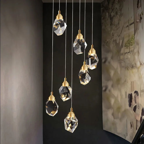 lustre en cristal moderne winfordo pour hall d'exposition - vue 2 sur 13