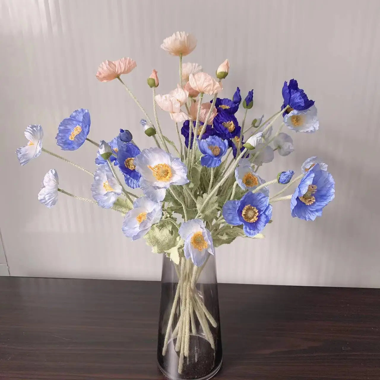 fausses fleurs de pavot en soie pour décorations de mariage et fêtes - vue 6 sur 29
