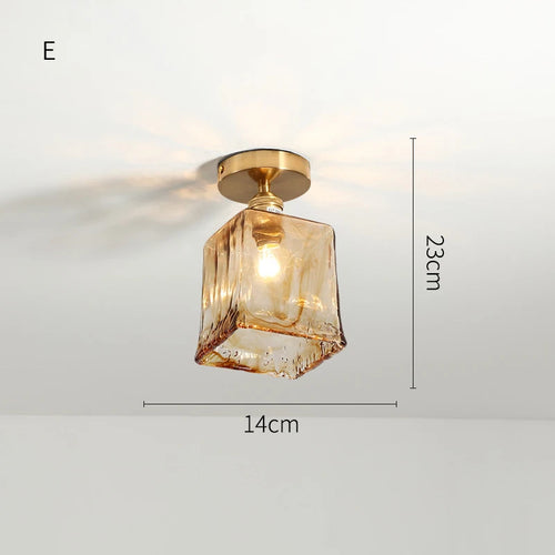 plafonnier led en verre design nordique industriel décoratif - vue 9 sur 12