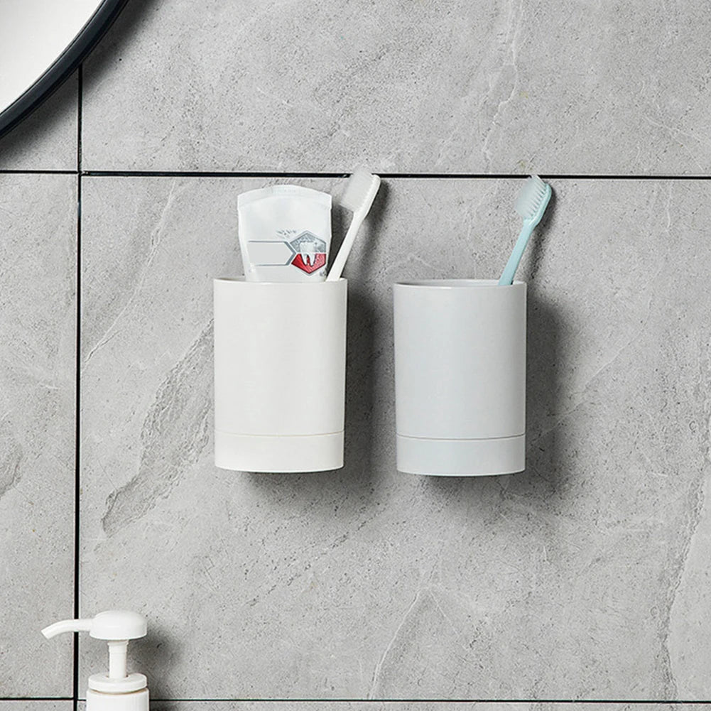 porte-brosse à dents mural sans perçage pour salle de bain rangement pratique - vue 5 sur 8